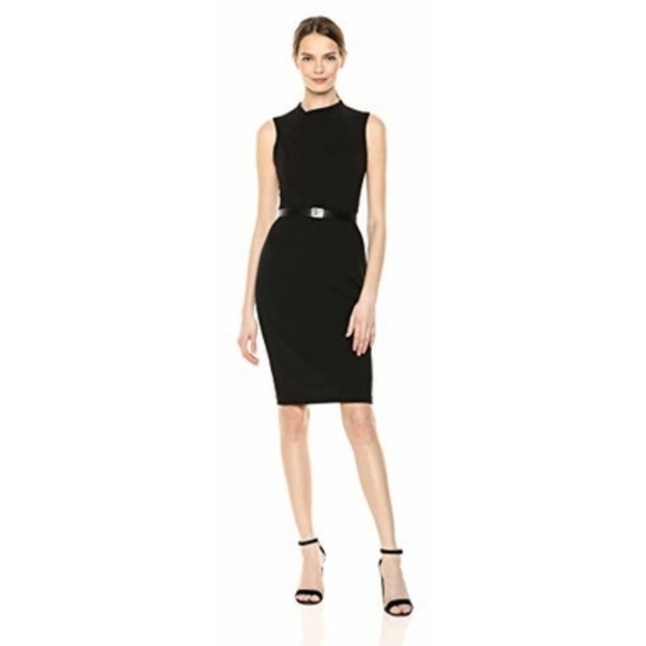 calvin klein belted sheath dress